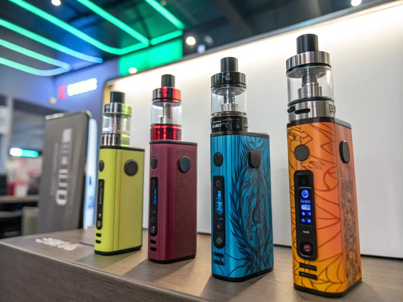 The interior of ThickerCloudz vape shop in Alexandria, Virginia, showcasing a wide selection of vaping products and accessories.