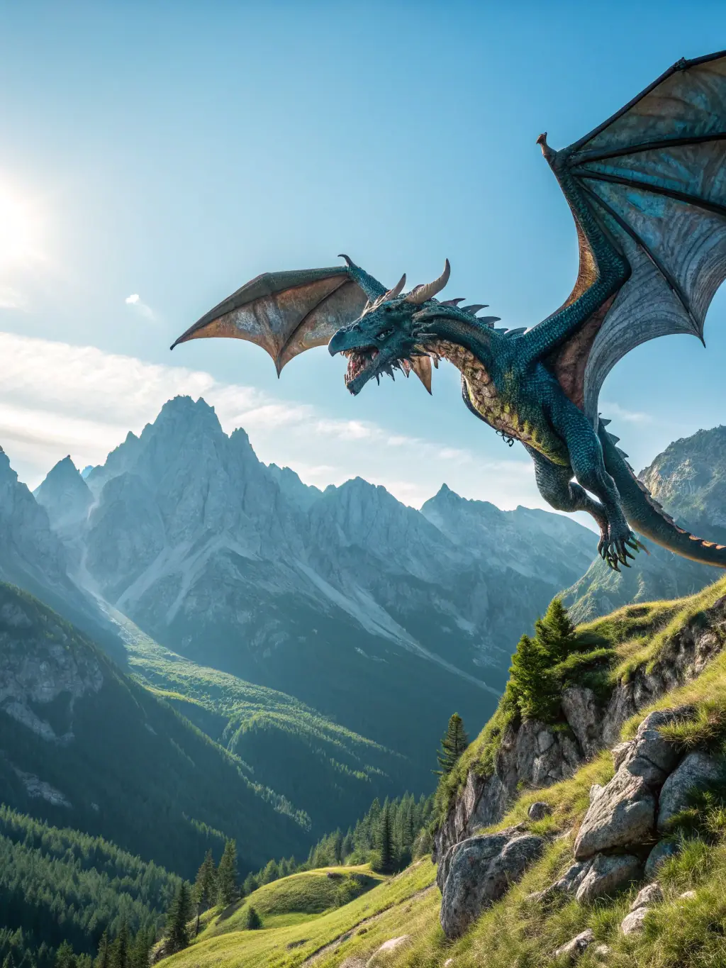 Poster for House of the Dragon series, featuring a dragon and medieval characters.