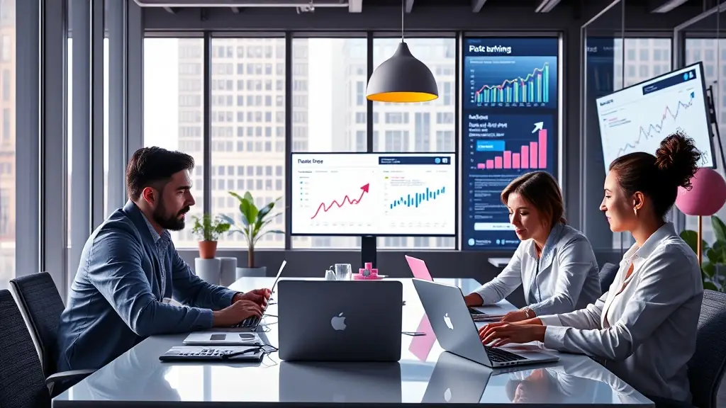 A team of digital marketing experts collaborating on a project, showcasing Omegacube's expertise and forward-thinking approach to driving online success for clients.