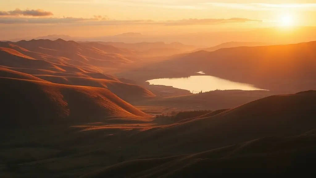 A serene landscape at sunrise, symbolizing new beginnings and the power of personal transformation. The image should evoke feelings of peace, hope, and the potential for growth and self-discovery, aligning with the blog's focus on creating one's own life.