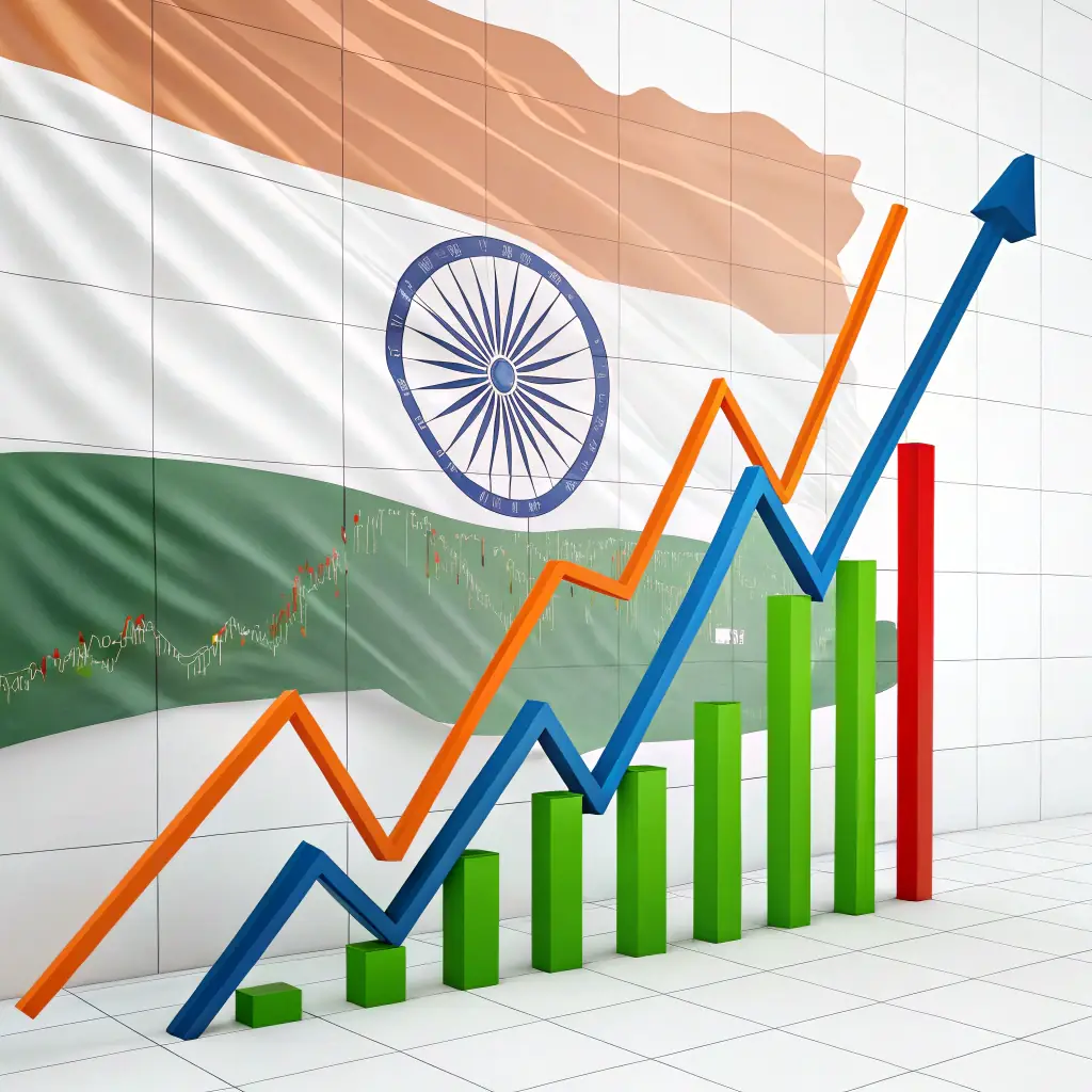 A stock market graph showing an upward trend, indicating profit and growth.