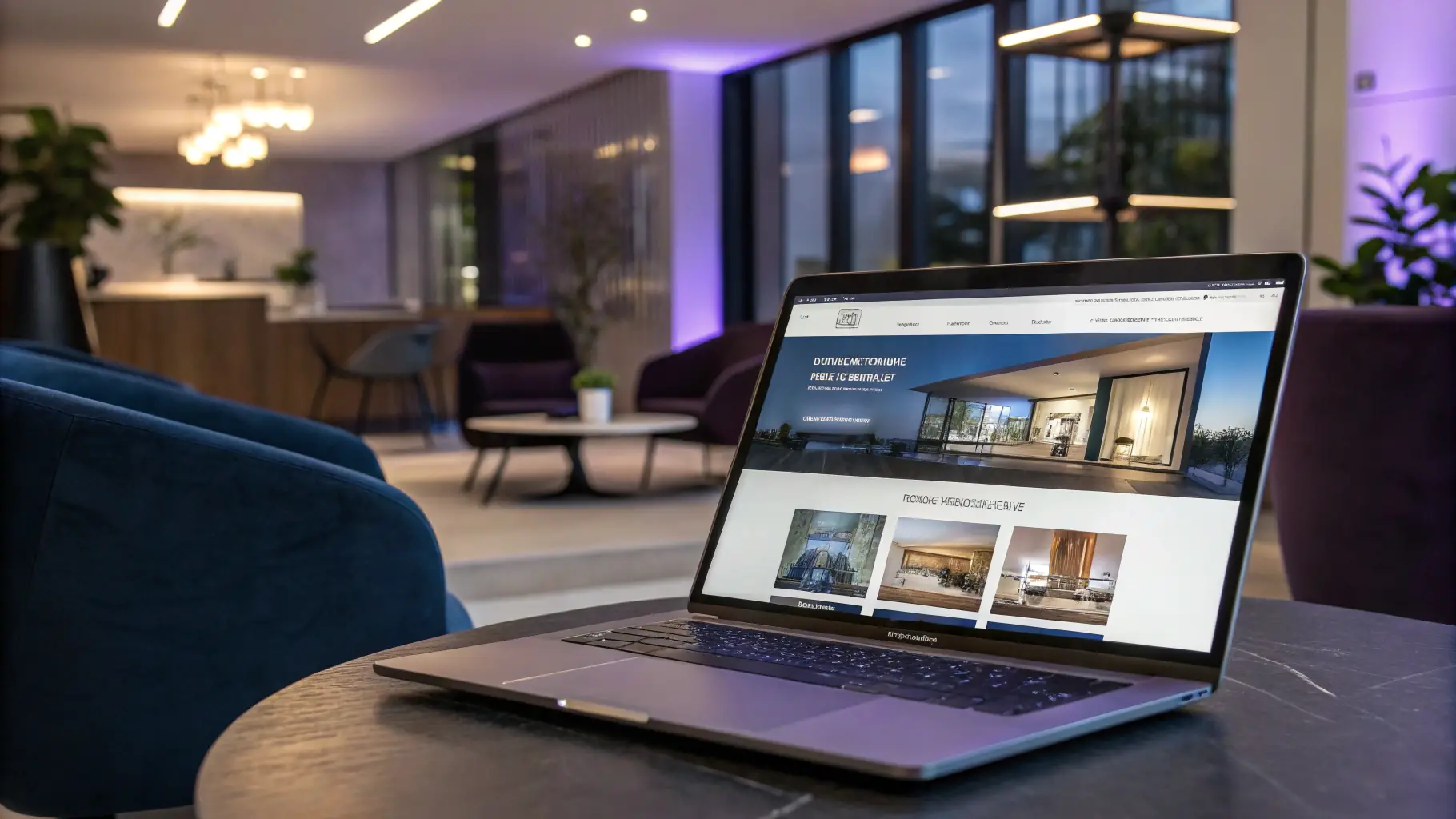 A screenshot of a modern website with a clean and elegant design, showcasing a villa on the Côte d'Azur.