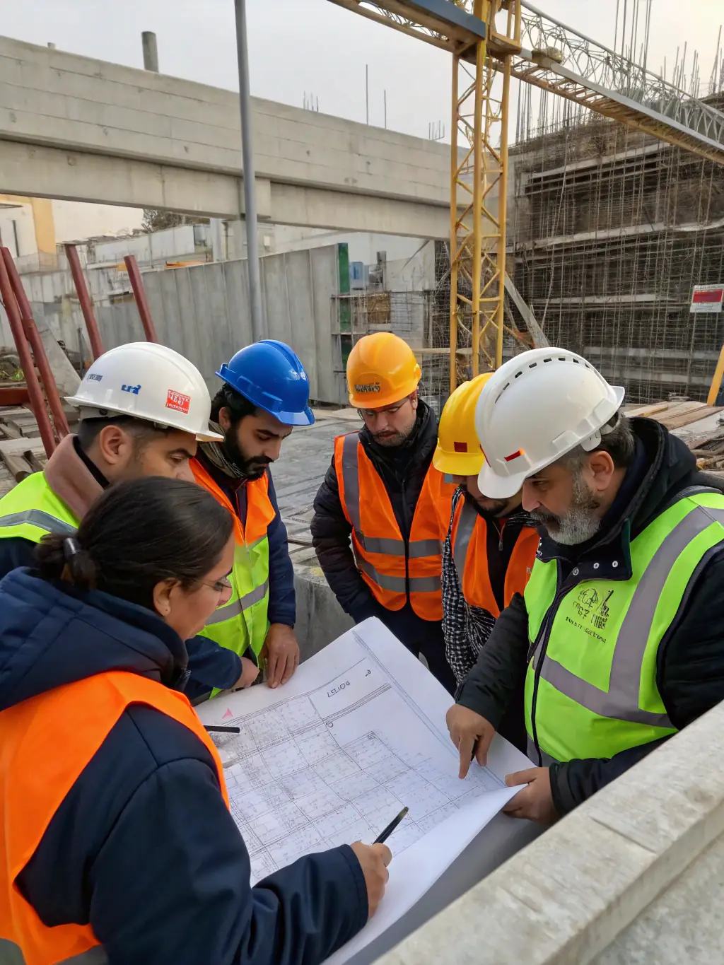 An image of construction workers collaborating on a building project, representing Trustpoint's construction capabilities for business development.