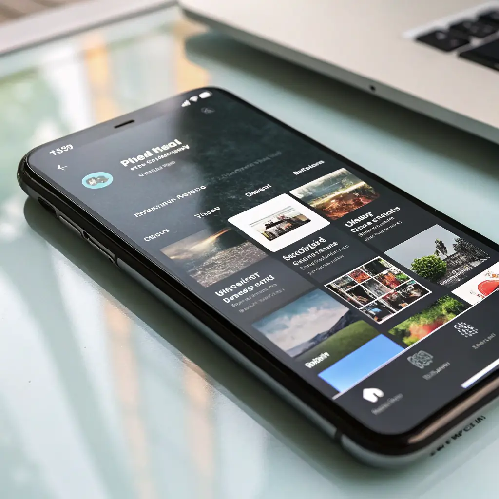 A modern, professional website on a mobile device, showcasing SwiftLaunch Pro's web design services with a sleek, clean aesthetic