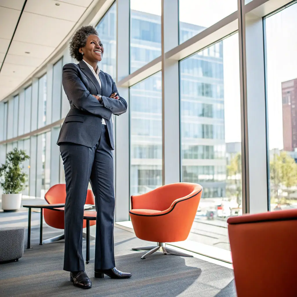 A dynamic and inspiring image of Success Jae, possibly in a tech-forward setting, symbolizing innovation and community empowerment. The image should convey a sense of vision, strategy, and a commitment to making a positive impact.