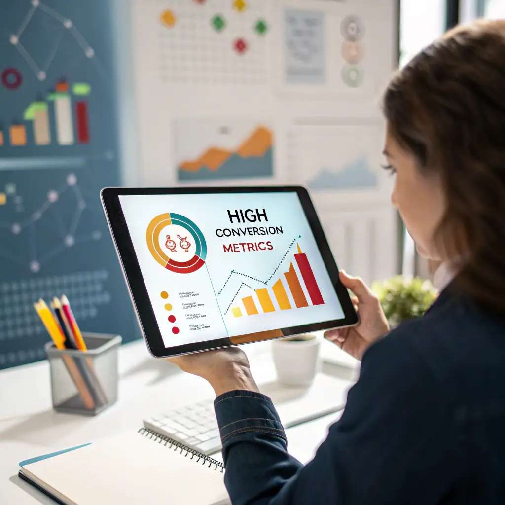 A visually appealing image showcasing data analytics and personalized customer interactions on a digital device, reflecting the use of AI in digital marketing for online product sales.