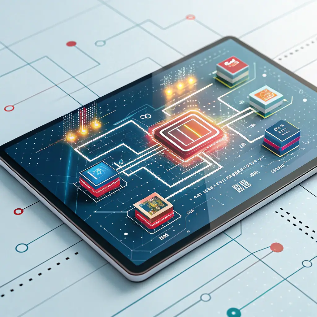 Abstract data visualization with interconnected nodes and lines, representing strategic connections and growth in a digital marketing context. The color palette should align with the GTM Stack brand.