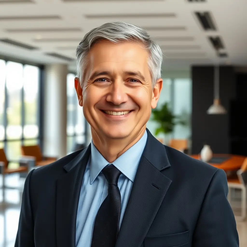 Ricardo is a middle-aged man with short dark hair and a friendly smile, wearing a professional suit.