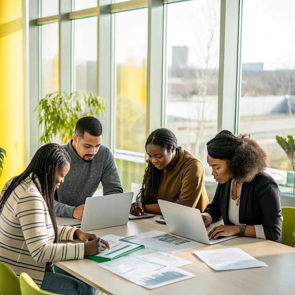 A diverse team of consultants collaborating in a modern office setting, symbolizing PVC's expertise and commitment to providing tailored solutions for businesses in Southeast Asia. The image should convey professionalism, collaboration, and a deep understanding of the regional market.