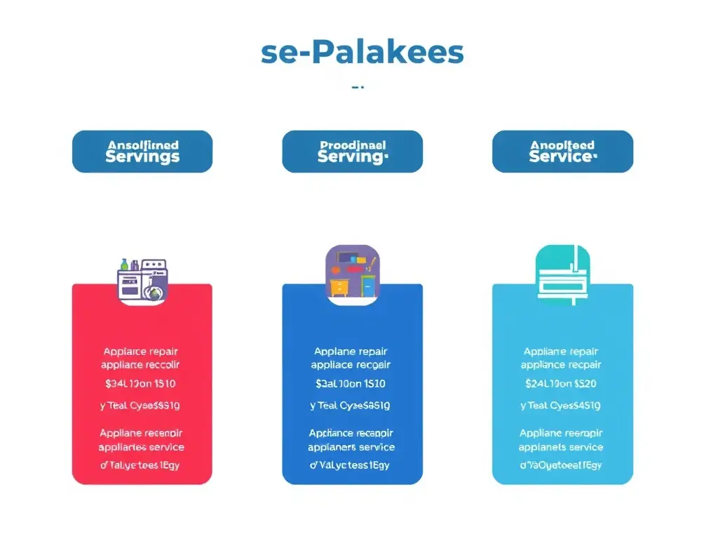 A visual representation of service packages with icons indicating different levels of service and pricing.