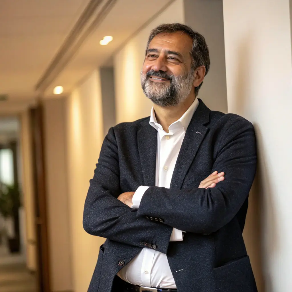 Bob is a middle-aged man with a neatly trimmed beard and a professional demeanor.