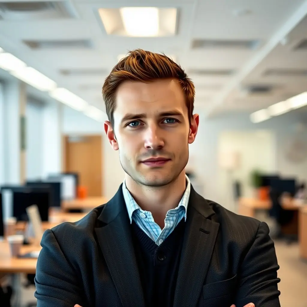 Edward is a man with short dark hair and a focused, analytical gaze.