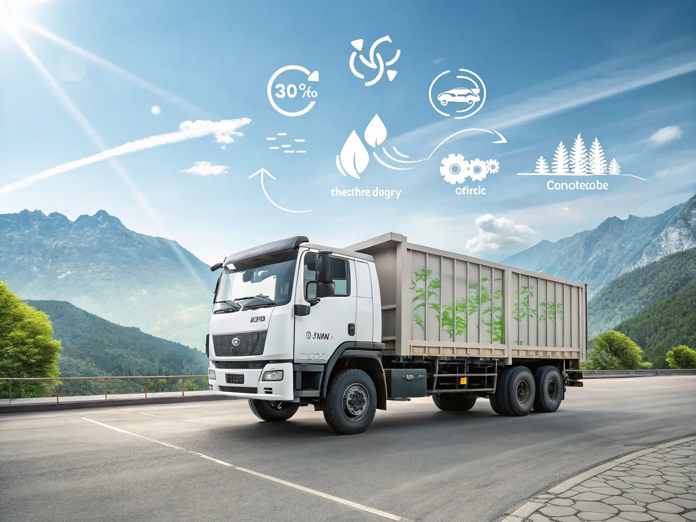 A graph illustrating the reduction in fuel consumption and emissions achieved by vehicles using Hydrogien's on-demand hydrogen generation system, showcasing the economic and environmental benefits.
