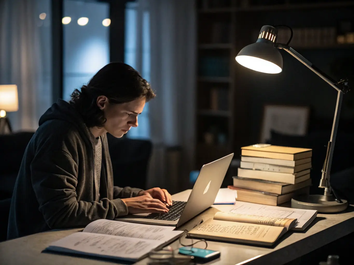 A person reviewing investment property documents at a desk, highlighting Trustpoint's expertise in investment property documentation, for their legal services website.