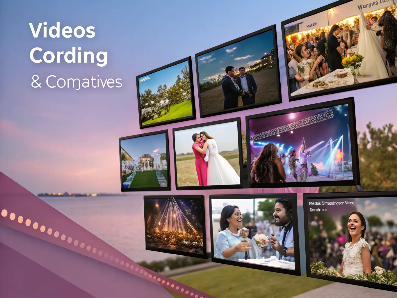 A collection of images demonstrating our high-quality work, including various events and settings where our drone services have been utilized.
