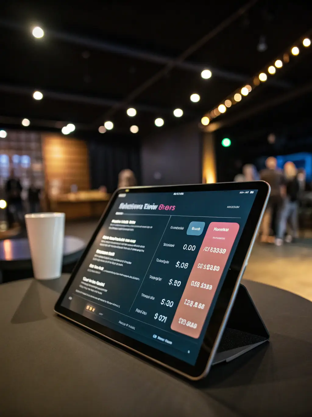 A clear and concise price list displayed on a tablet, showing transparent and competitive notary fees for various services offered by TrustPoint in the South Bay.