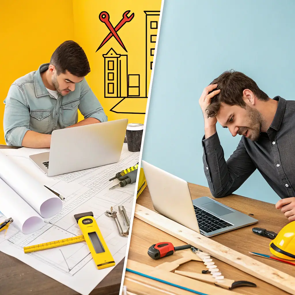 A before/after graphic showing a chaotic workflow becoming streamlined with AI automation.