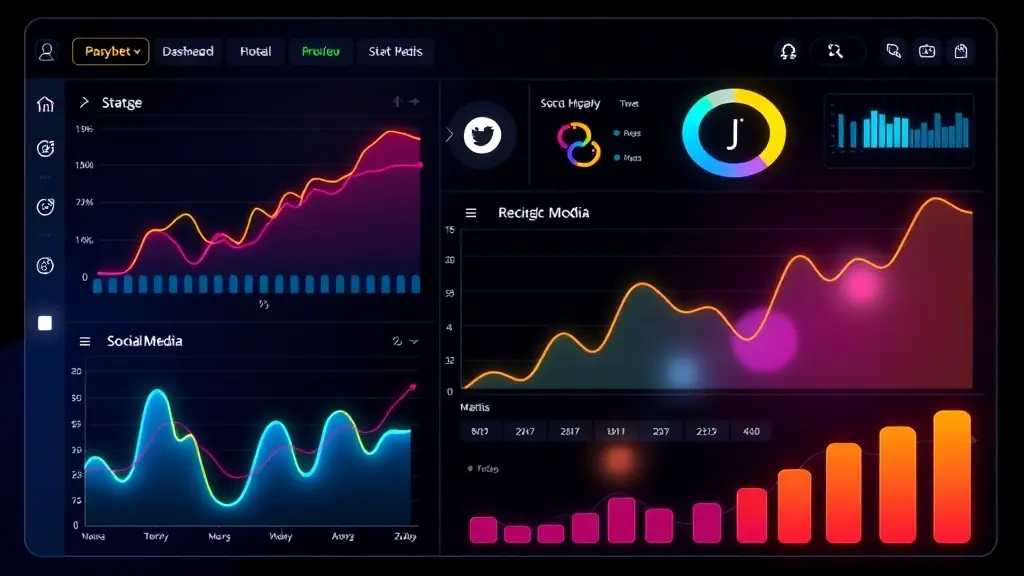 Dashboard-style reporting visual with engagement charts and user behavior insights.