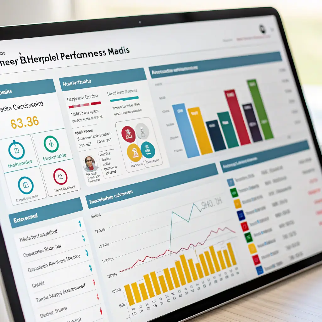 A modern digital cockpit dashboard displaying clinical project timelines, key performance indicators, and escalation pathways, with visual cues for weekly, monthly, and quarterly review cycles, suitable for a consulting firm's governance section.