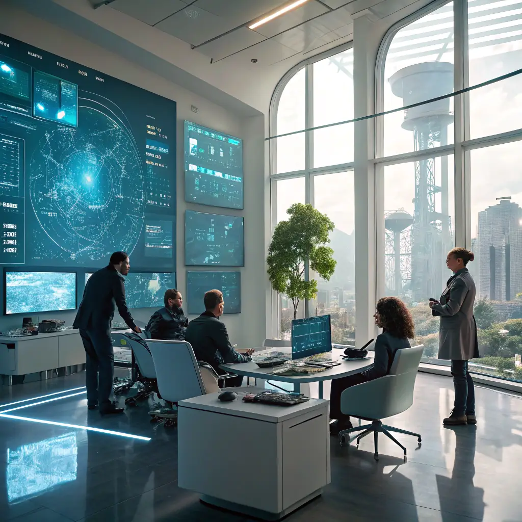 A dynamic, high-quality video ad showcasing a diverse range of products and services, highlighting the cinematic quality and brand consistency achieved through High Priority Marketing's AI-driven video production process. The ad should feature elements that resonate with various industries and target audiences.