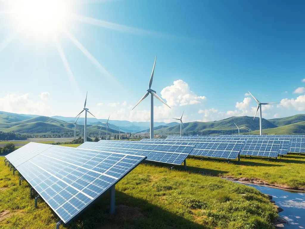 An image showcasing CELINTECH's diverse infrastructure projects, including solar panels, telecom towers, and control rooms.