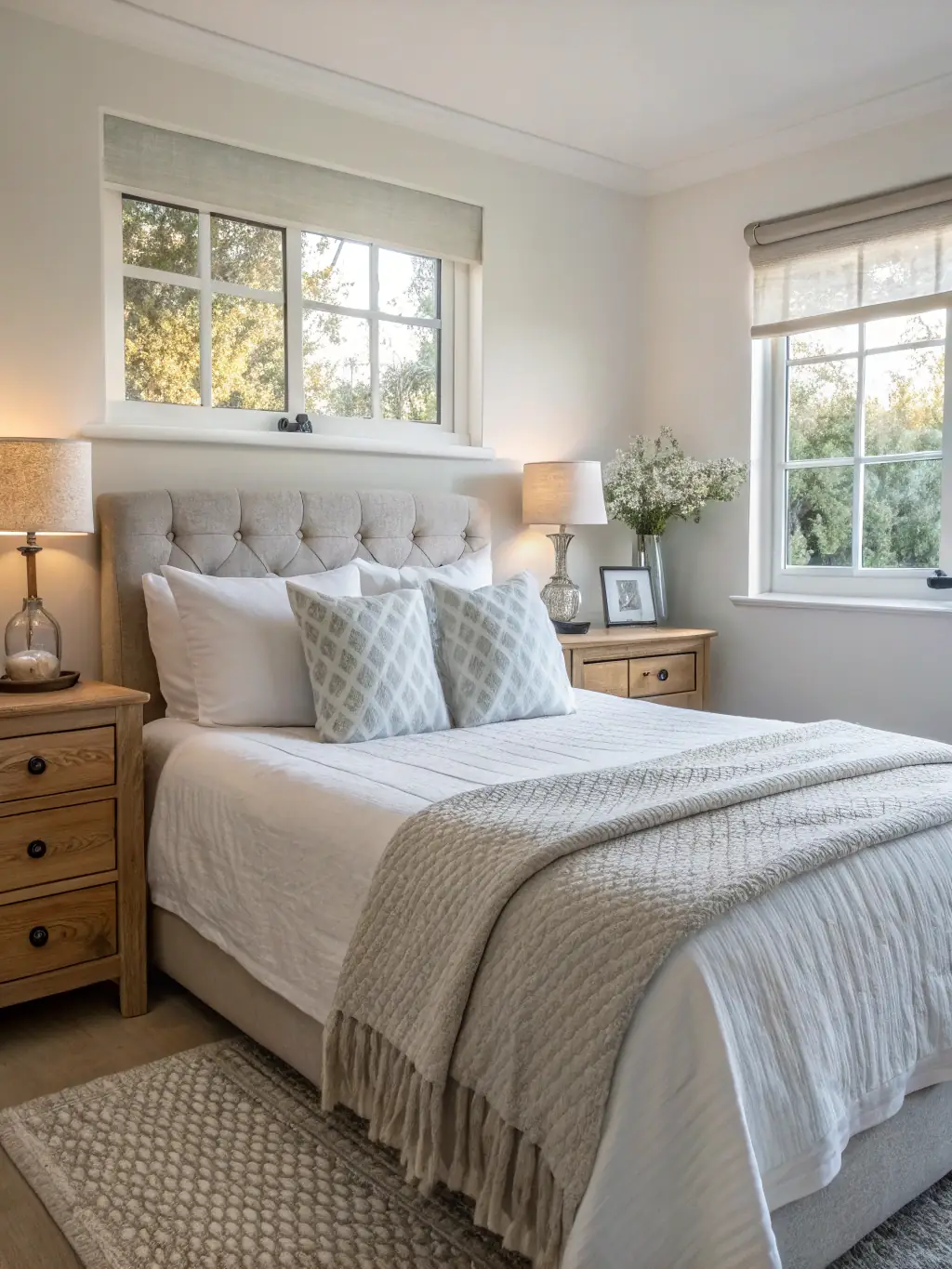 A comfortably neat bedroom, highlighting the balance between cleanliness and convenience offered by bi-weekly cleaning services.