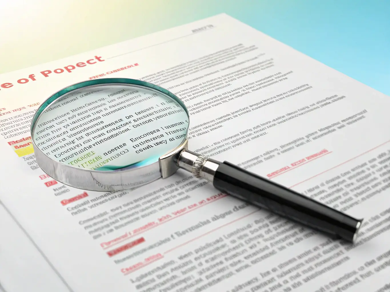 A digital illustration depicting a magnifying glass examining workflow charts, symbolizing the 'Review' phase of the RISE framework. The color scheme should align with AI Automated Intelligence's dark theme, incorporating bold accents.