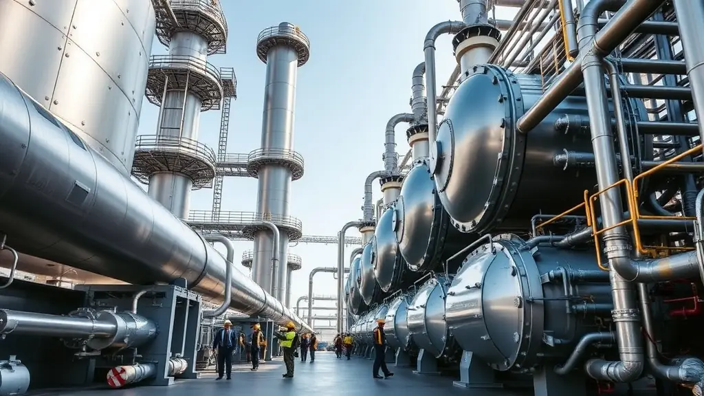 Image of the Tanajib Gas Plant highlighting its operational capabilities and modern technology.