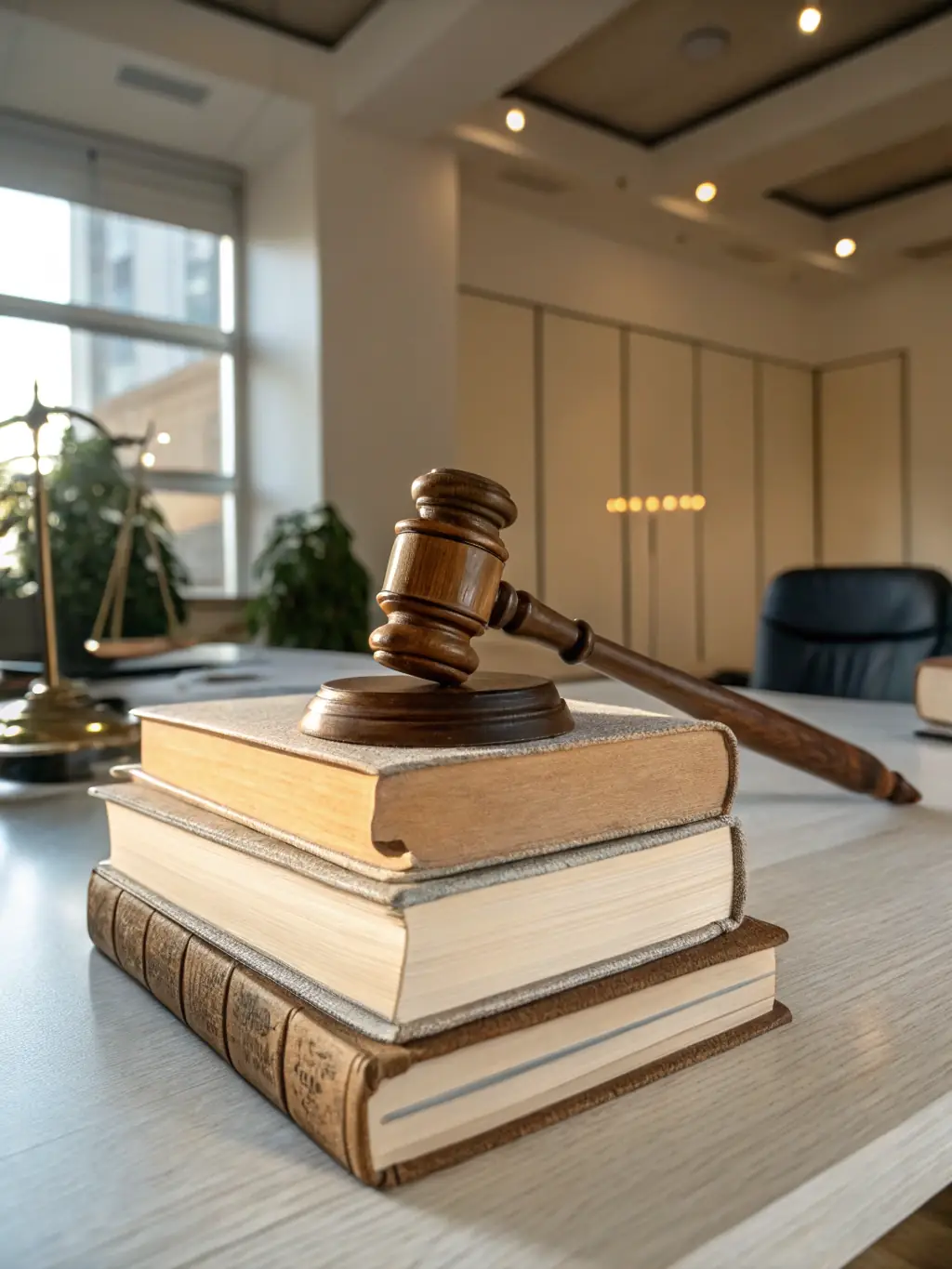 A gavel and legal documents arranged on a desk, symbolizing the legal and civil matters that polygraph examinations can help resolve.