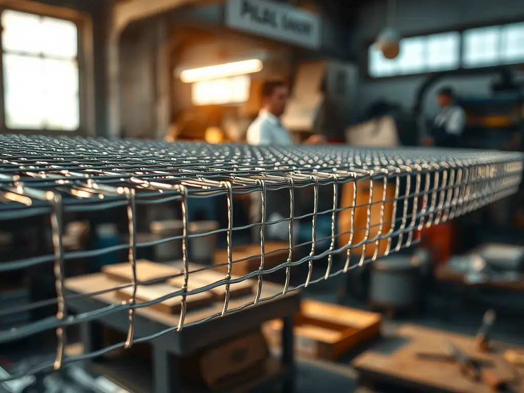 A high-quality metal wire mesh product being fabricated with precision, showcasing the craftsmanship of Mutual Metal