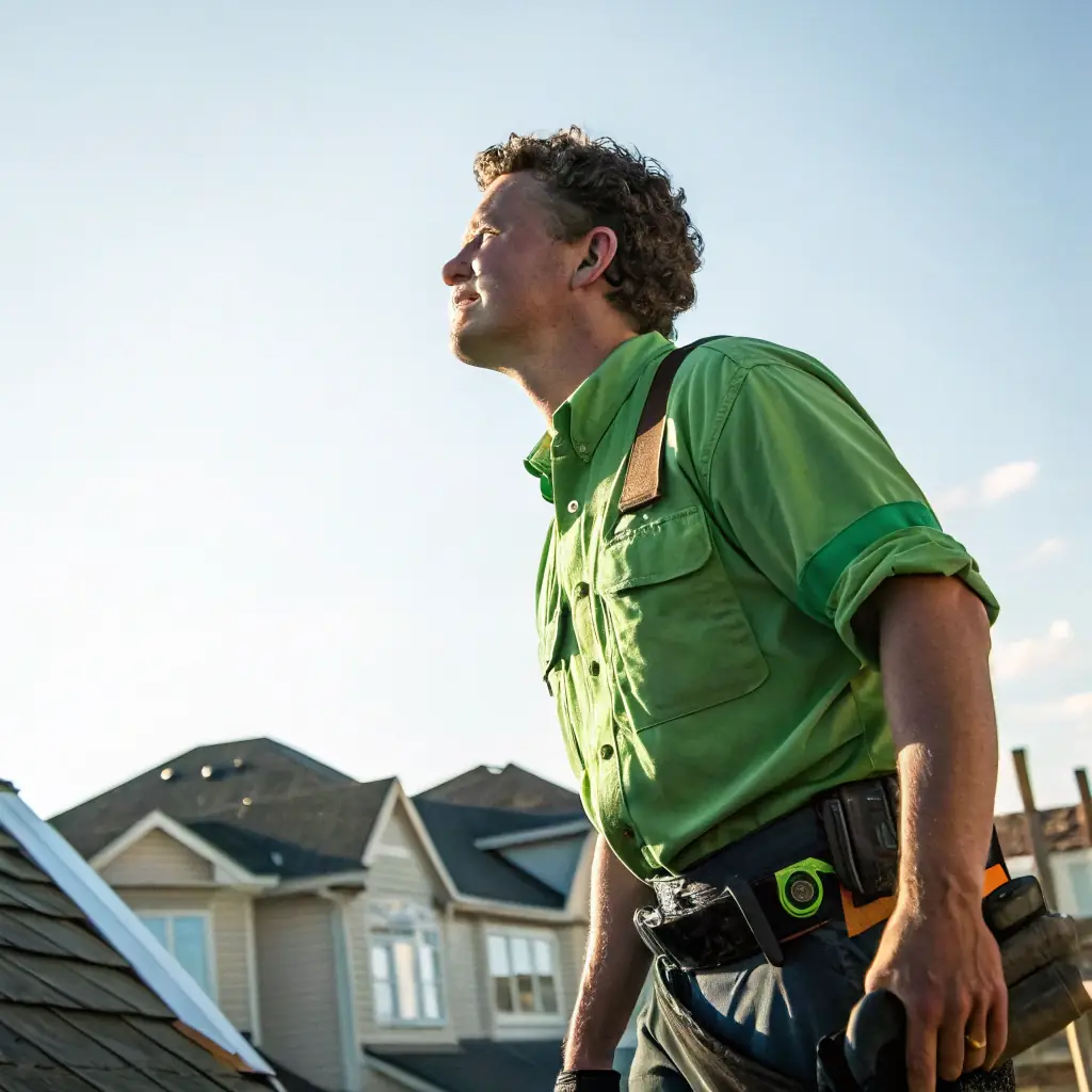 A professional portrait of Javier, smiling in natural light, on a renovation site.