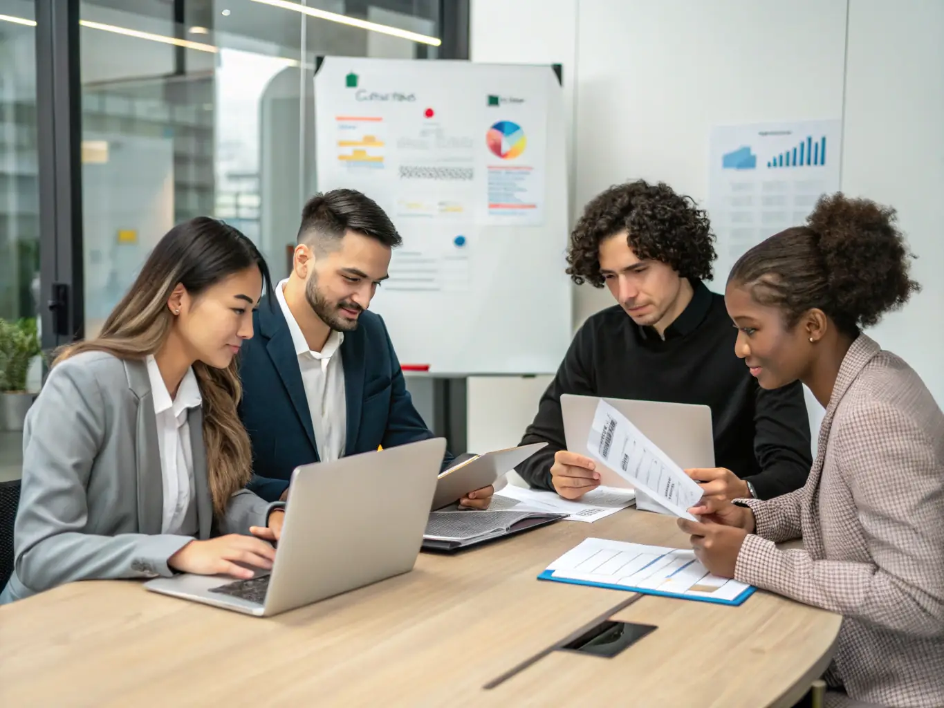 A professional team consulting with clients on innovative HR solutions using AI and psychometrics