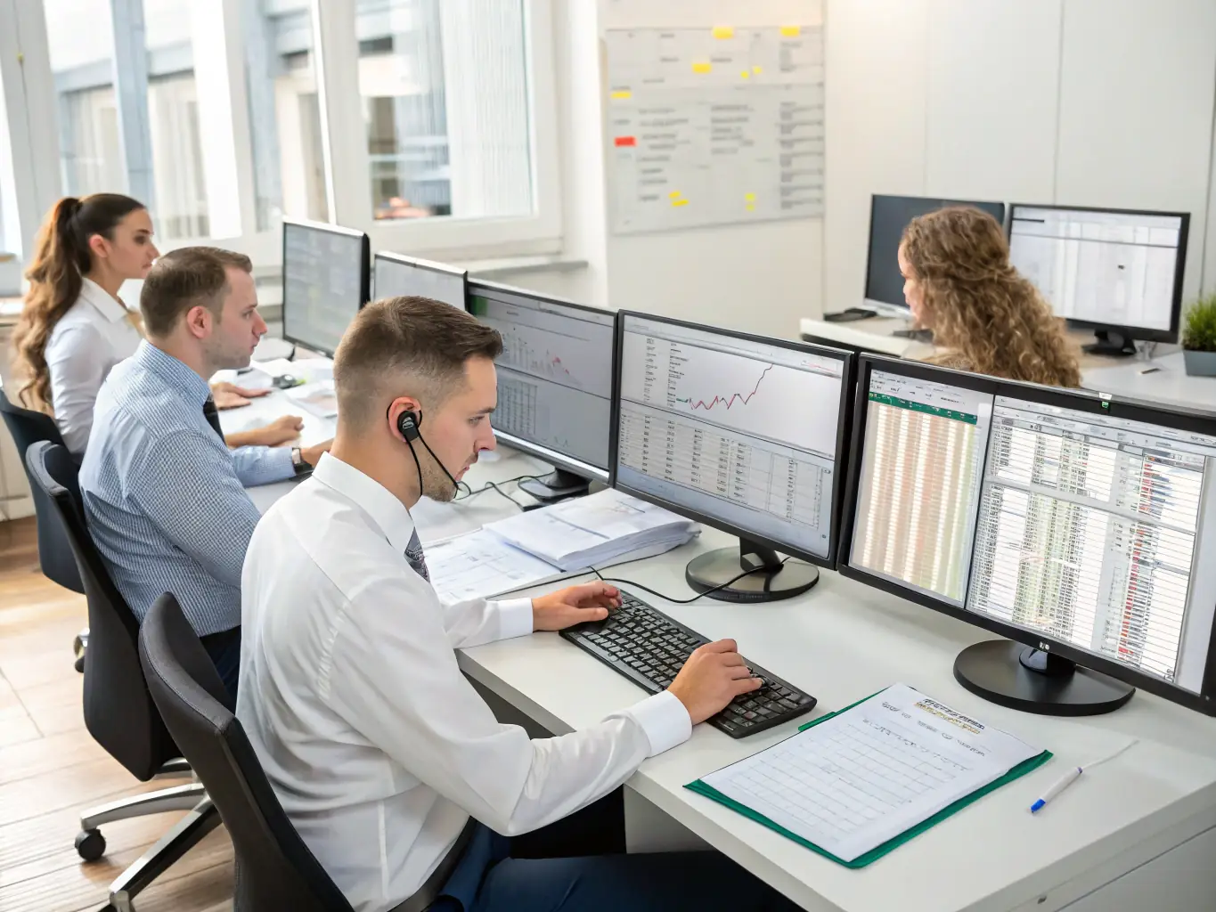 A vibrant workspace with professionals working on payroll and HR solutions, emphasizing PVC's regional operational capacity.