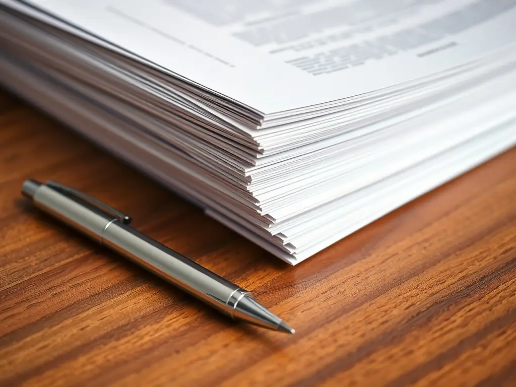 An image of various legal forms neatly organized in a binder, representing the organizational skills of an LDA. The forms are generic but professional-looking, suggesting accuracy and attention to detail.
