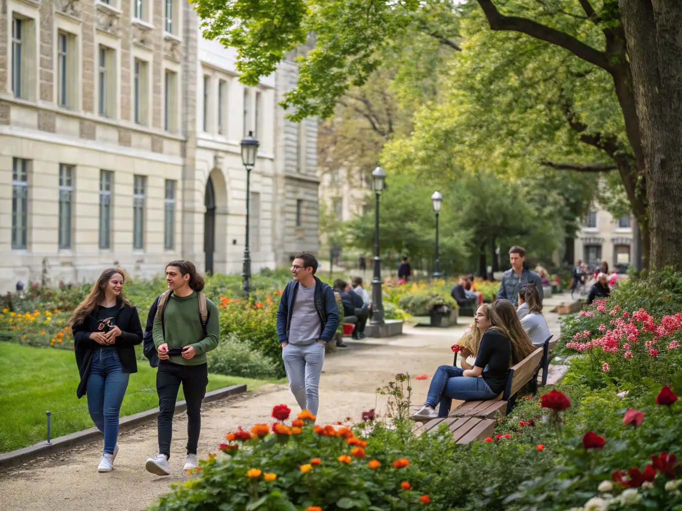 An inspiring image of students exploring university campuses, participating in leadership activities, and engaging in cultural exchanges.