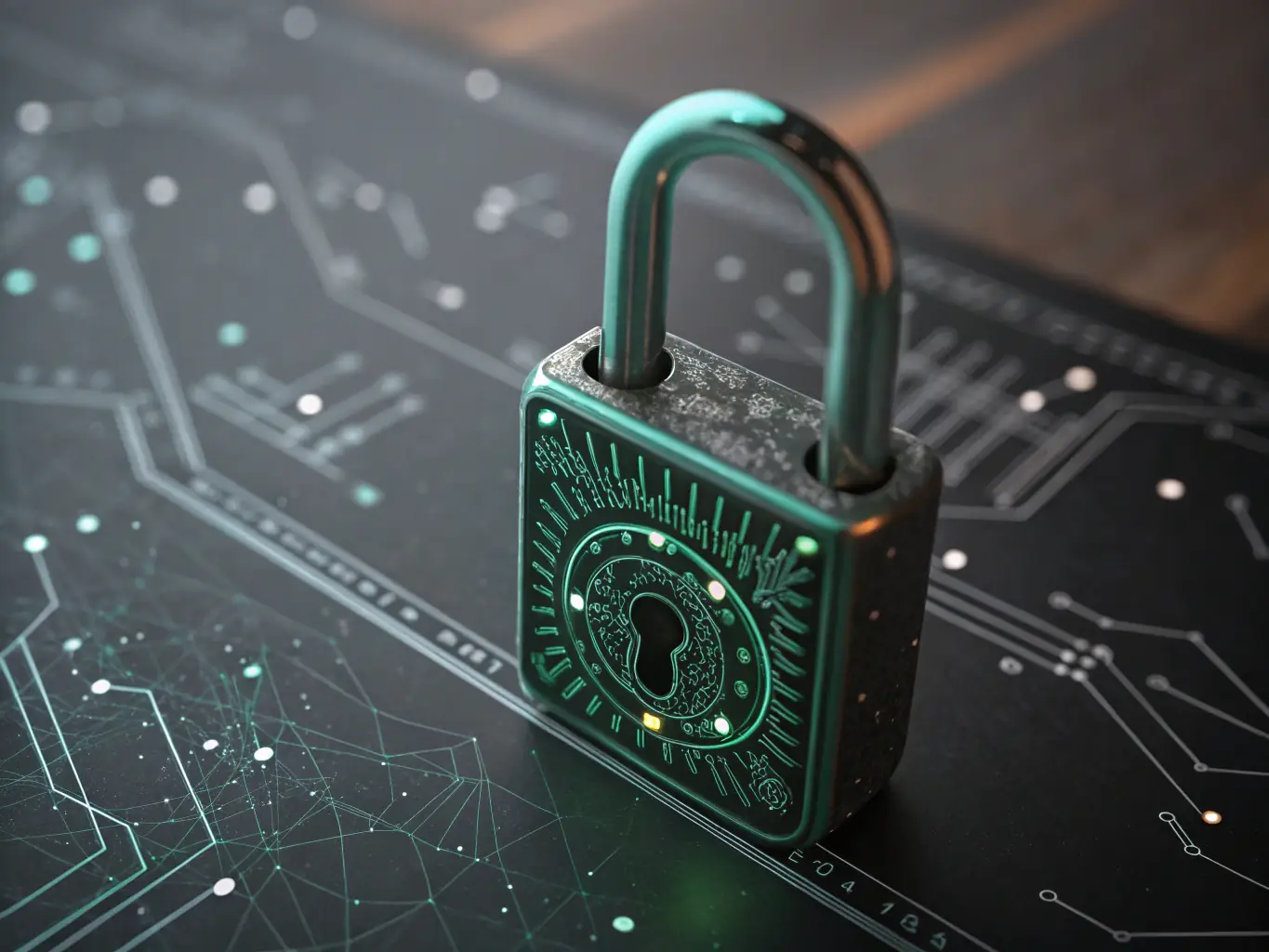 A secure digital lock with multiple layers of protection, symbolizing the robust security measures of the OTR Board platform.