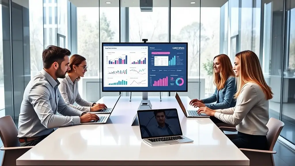 A professional team analyzing SEO data on a computer screen, representing innovative digital marketing strategies for an online store