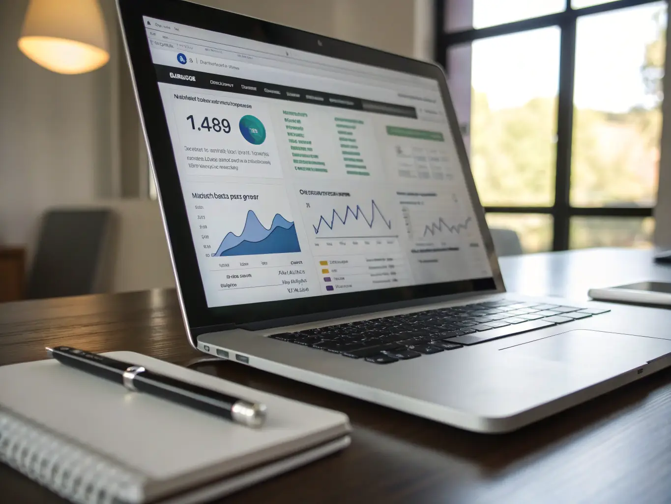 An image depicting a website analytics dashboard, showcasing key performance indicators (KPIs) such as traffic, conversion rates, and bounce rates, symbolizing Web Scalers' data-driven approach to web design.