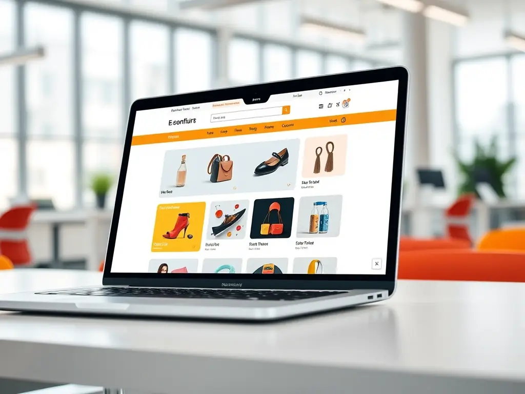 A vibrant image of an e-commerce website interface, displaying various products with clear pricing, descriptions, and 'Add to Cart' buttons, illustrating Web Scalers' expertise in creating effective online stores.