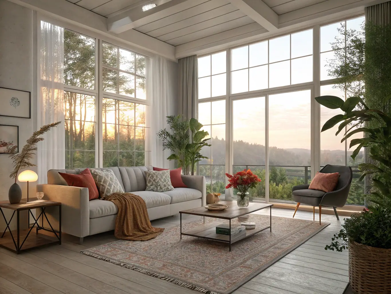 A detailed 3D visualization of an interior design project.