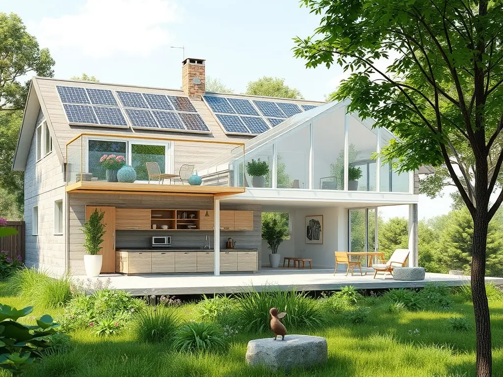 A sustainable design project with eco-friendly materials and energy-efficient solutions.