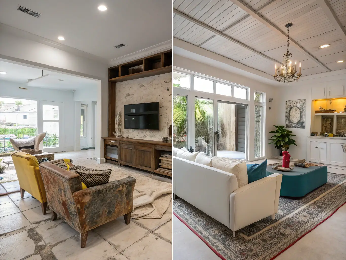 A comprehensive renovation project with before and after photos.