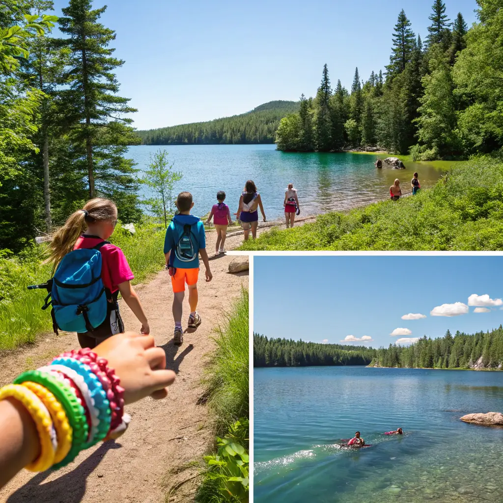 A heartwarming image of children participating in a Children of Fallen Heroes event, such as a summer camp activity or a group mentoring session. The image should convey a sense of hope, community, and support.