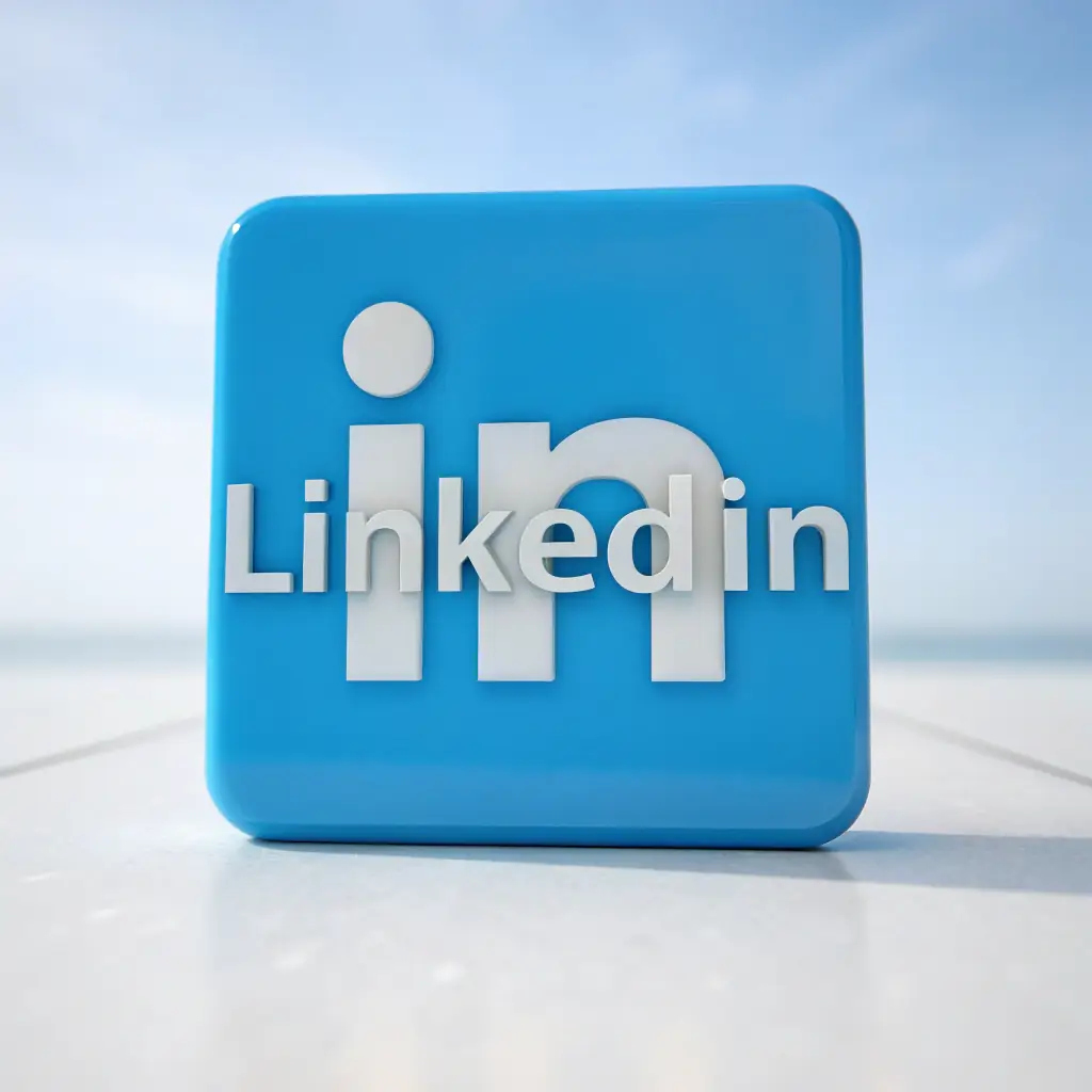 LinkedIn logo, a blue and white emblem representing the professional networking platform.
