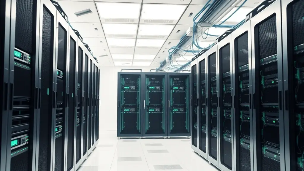 An image of our power modules and rectifier systems installed in a modern energy or telecom infrastructure setting.