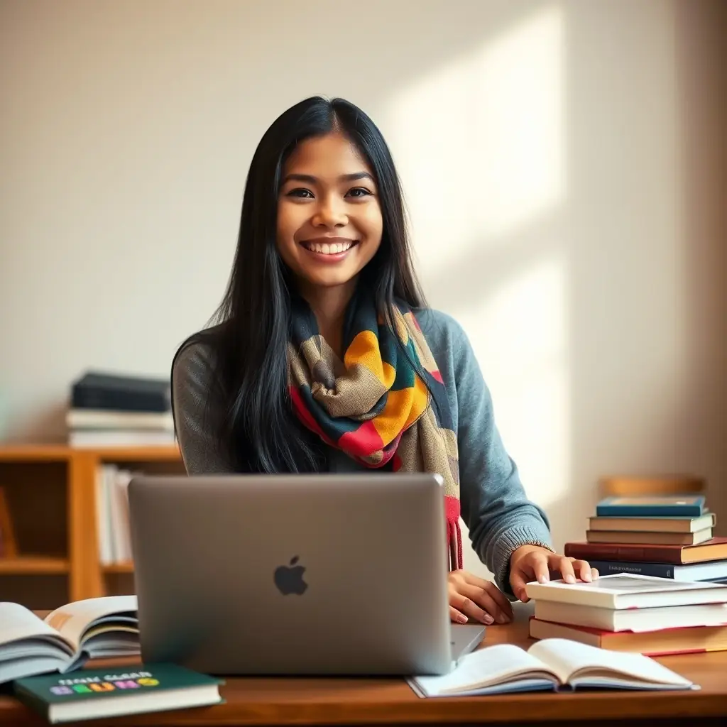 Aisha has long black hair, wears glasses, and often sports a bright smile.