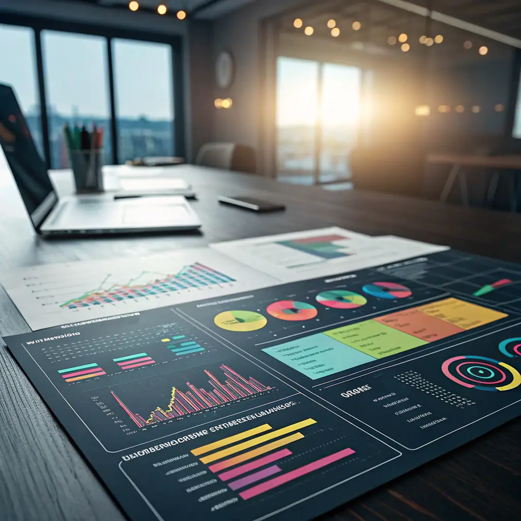 An image representing a detailed marketing audit report with charts and graphs, highlighting key areas for improvement in a salon's online presence.