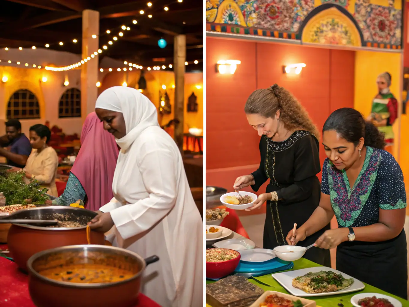 Photo of diverse Malaysian community members engaging in cultural activities, warm and welcoming.