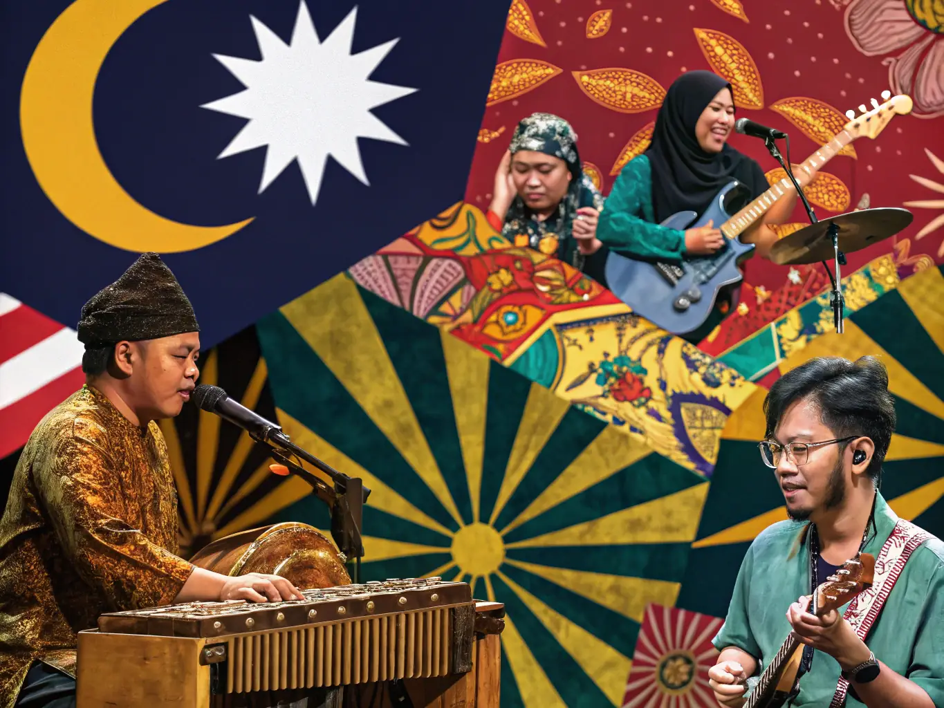 Collage of Malaysian food, culture, and travel experiences, vibrant and inviting.