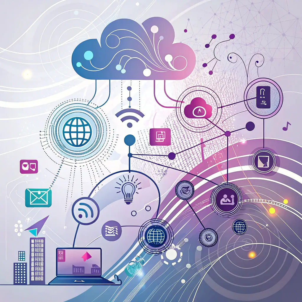 a sleek, modern abstract illustration symbolizing precision and technology, with a color palette of blue and silver, suitable for a professional engineering company's website